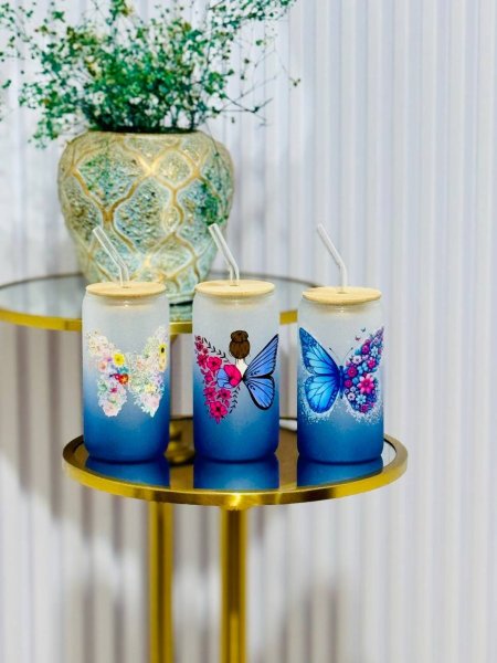 أكواب اسطوانة فراشة 💙