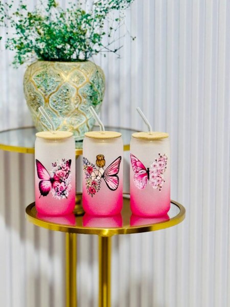 أكواب اسطوانة فراشة 🩷