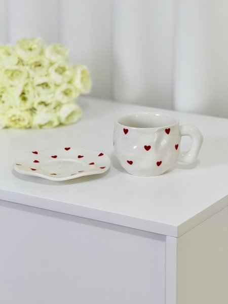 كوب هاند ميد قلوب حب ❤️