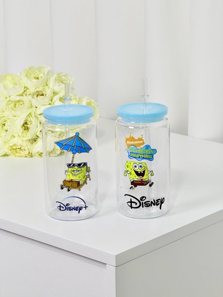 كوب بلاستيك شفاف سبونج بوب