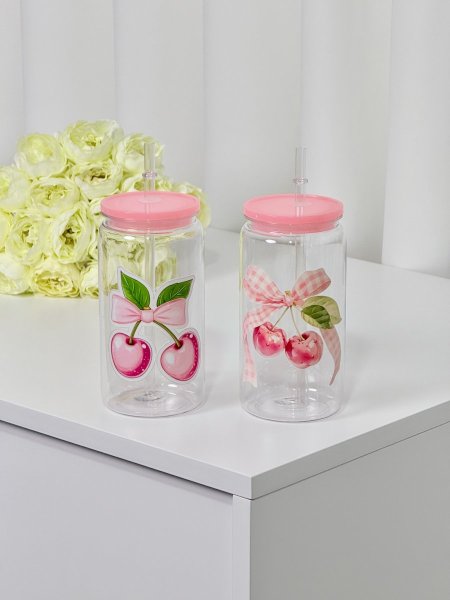 كوب اسطوانة بلاستيك كرزة