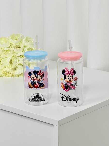 كوب اسطوانة بلاستيك ميكي وميني