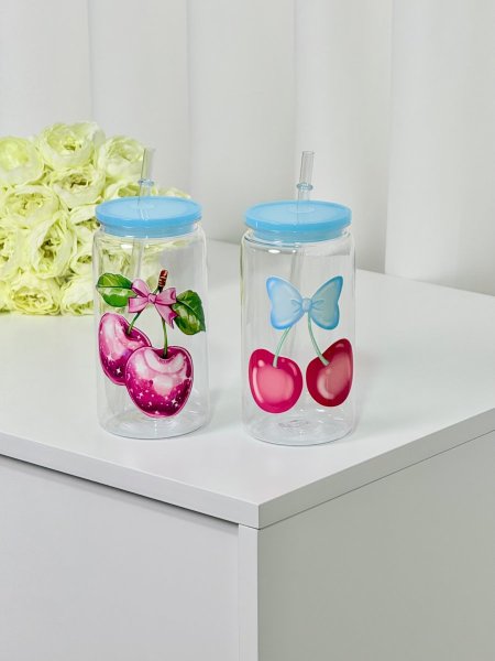 كوب اسطوانة بلاستيك كرزة