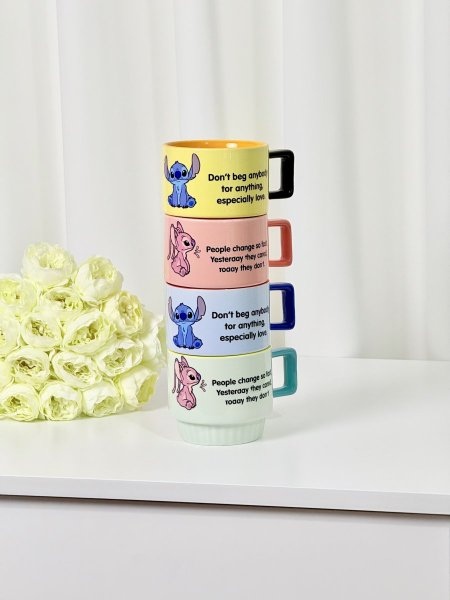 أكواب دزني ستيش وأنجل ملونة