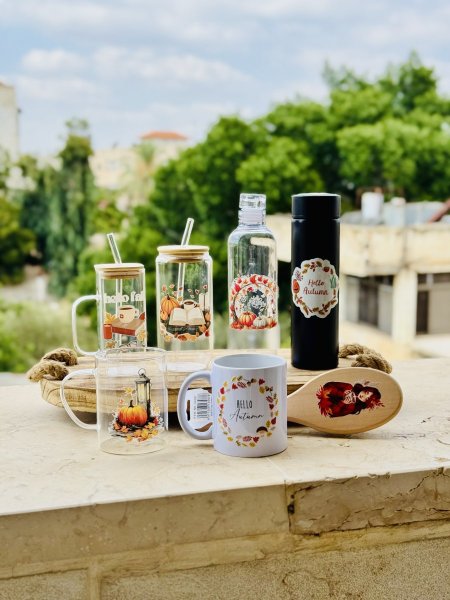 طقم أكواب الخريف قرعة🎃